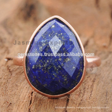 Wholesale Rose Gold Lapis Gemstone Ring Jewelry Lapis Lazuli Gemstone Rings